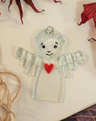 Sklenený anjel červený II