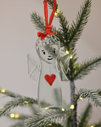 Sklenený anjel červený I